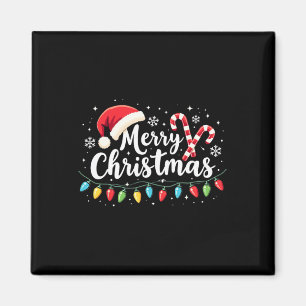 Frohe Weihnachtsbeleuchtung Red Weihnachtsmannmütz Magnet