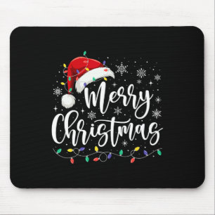 Frohe Weihnachtsbeleuchtung Red Weihnachtsmannmütz Mousepad