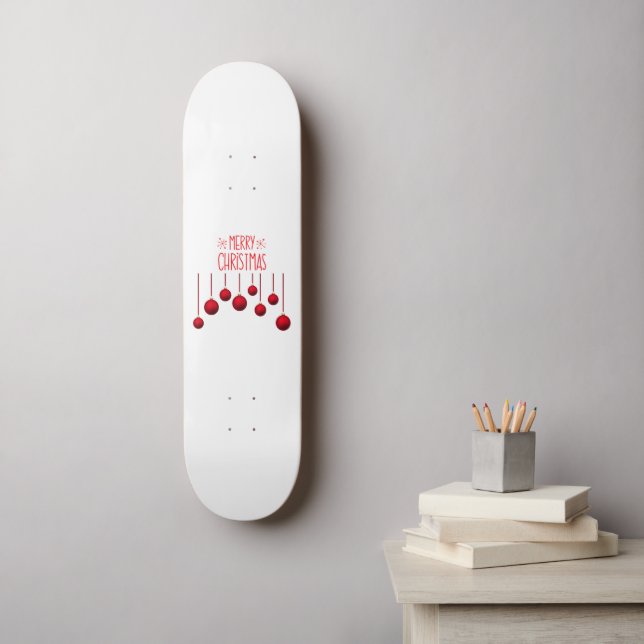 Frohe Weihnachtsbeleuchtung Skateboard (Wandkunst)