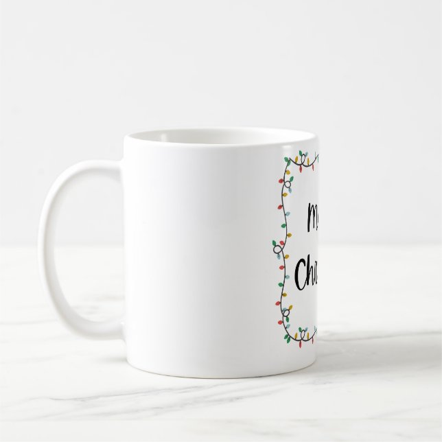 Frohe Weihnachtsbeleuchtung Tasse (Links)