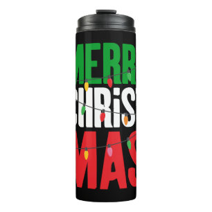 Frohe Weihnachtsbeleuchtung Thermosbecher