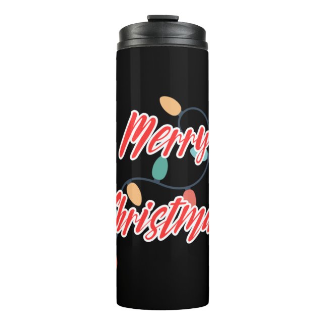 Frohe Weihnachtsbeleuchtung Thermosbecher (Vorderseite)