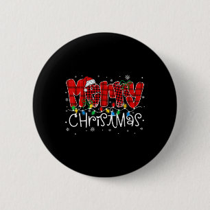 Frohe Weihnachtsbeleuchtung Weihnachtsmannmütze Xm Button