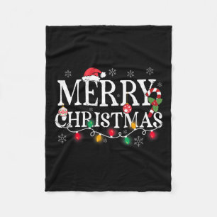 Frohe Weihnachtsbeleuchtung Weihnachtsmannmütze Xm Fleecedecke