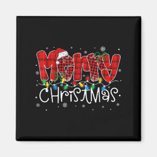 Frohe Weihnachtsbeleuchtung Weihnachtsmannmütze Xm Magnet