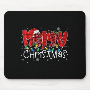 Frohe Weihnachtsbeleuchtung Weihnachtsmannmütze Xm Mousepad