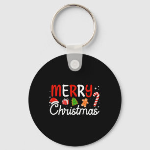 Frohe Weihnachtsbeleuchtung Weihnachtsmannmütze Xm Schlüsselanhänger