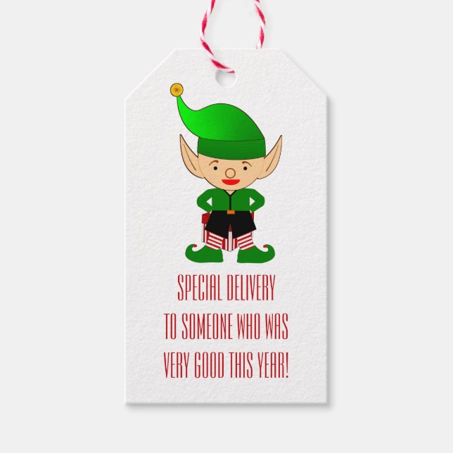 Frohe Weihnachtsbezeichnung Elf Holidays Geschenkt Geschenkanhänger (Vorderseite)