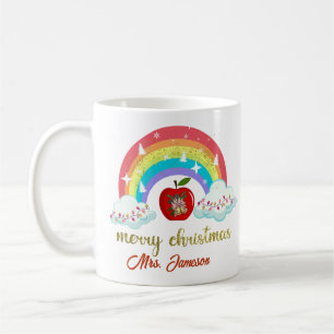 Frohe Weihnachtsbezeichnung Personalisiert Teacher Kaffeetasse
