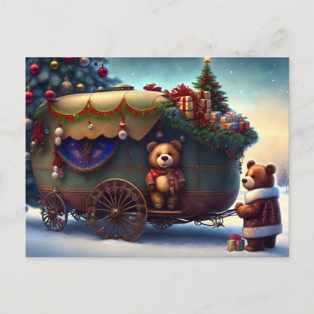 Frohe Weihnachtsbiere Postkarte (Vorderseite)