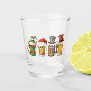 Frohe Weihnachtsbiere trinken Santa Beer Lover Schnapsglas