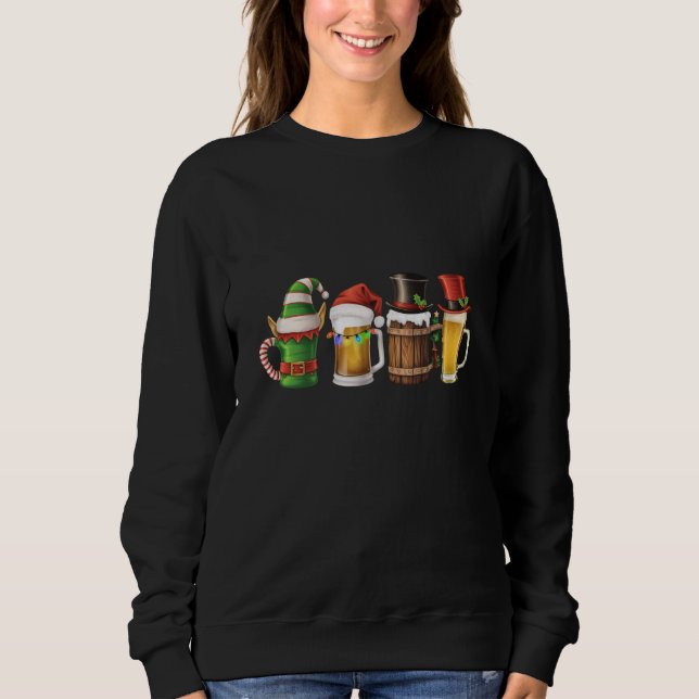 Frohe Weihnachtsbiere trinken Santa Beer Lover Sweatshirt (Vorderseite)