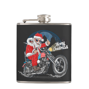 Frohe Weihnachtsbiker Santa Flask Flachmann