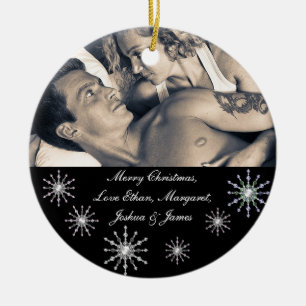 Frohe Weihnachtsbilder Schneeflocken Keramikornament