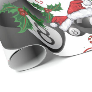Frohe Weihnachtsbillard Acht    BallSanta Geschenkpapier