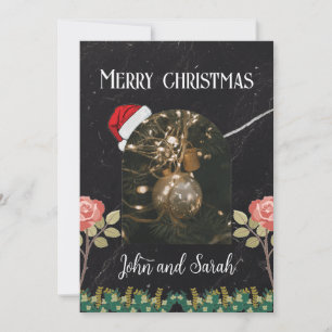 Frohe Weihnachtsblatt Blattbogen Foto schick Feiertagskarte