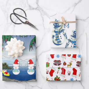 Frohe Weihnachtsblätter Wrapping Paper Geschenkpapier Set