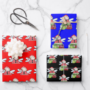 Frohe Weihnachtsblätter Wrapping Paper Santa Geschenkpapier Set