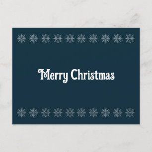 Frohe Weihnachtsblauen Stickereimuster Postkarte