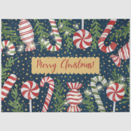 Frohe Weihnachtsbonbons und Candy Canes Seidenpapier