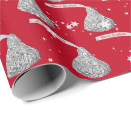 Frohe Weihnachtsbonbons und Schneeflocken Geschenkpapier