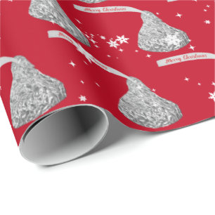 Frohe Weihnachtsbonbons und Schneeflocken Geschenkpapier