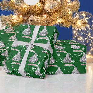 Frohe Weihnachtsbonbons und Schneeflocken Geschenkpapier