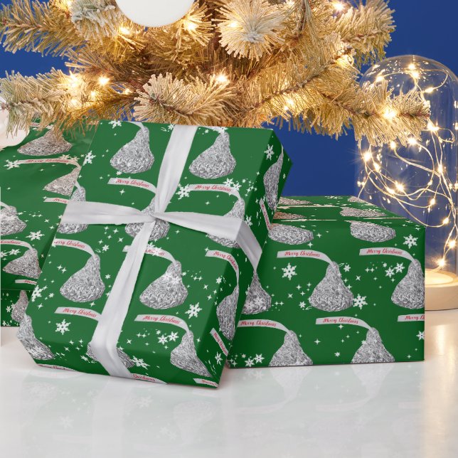 Frohe Weihnachtsbonbons und Schneeflocken Geschenkpapier (Feiertage)