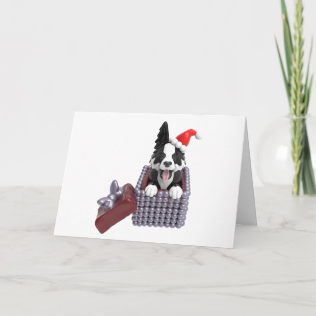 Frohe Weihnachtsborder Collie Karte (Vorderseite)