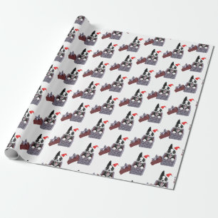 Frohe Weihnachtsbordkollie Geschenkpapier