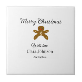 Frohe Weihnachtsbraun-Kekse fügen Namen mit Liebe  Fliese