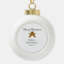 Frohe Weihnachtsbraun-Kekse fügen Namen mit Liebe  Keramik Kugel-Ornament