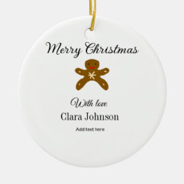 Frohe Weihnachtsbraun-Kekse fügen Namen mit Liebe  Keramik Ornament