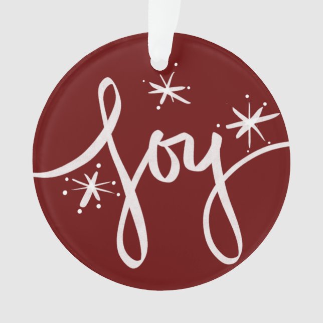Frohe Weihnachtsbriefe Joy Snowflakes Foto Ornament (Vorderseite)