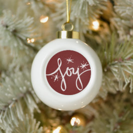 Frohe Weihnachtsbriefe Joy Snowflakes Handgezeichn Keramik Kugel-Ornament