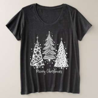 Frohe Weihnachtsbriefe mit Weihnachtsbäumen Große Größe T-Shirt