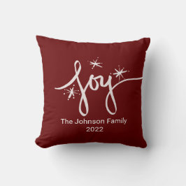 Frohe Weihnachtsbriefe Schneeflocken Joy Pink Kissen