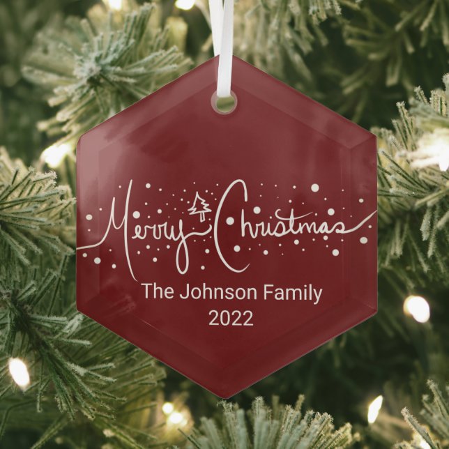 Frohe Weihnachtsbriefe Schneeflocken Metall oder Ornament Aus Glas (Insitu)