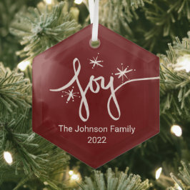 Frohe Weihnachtsbriefe Snowflakes Joy Glass O Ornament Aus Glas