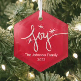 Frohe Weihnachtsbriefe Snowflakes Joy Glass O Ornament Aus Glas