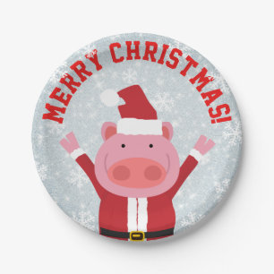 Frohe Weihnachtsbrille Pappteller