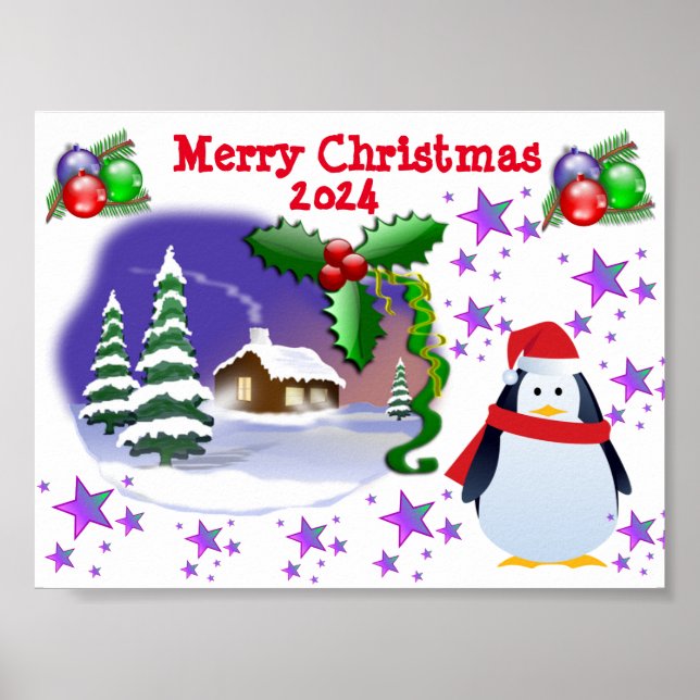 Frohe Weihnachtsbrille Poster (Vorne)