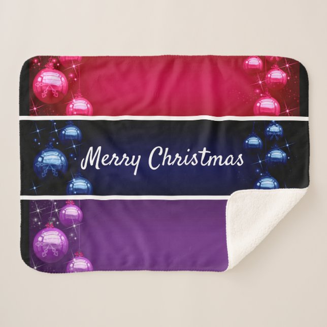 Frohe Weihnachtsbrille Sherpadecke (Vorderseite (Horizontal))