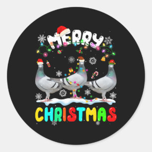 Frohe Weihnachtsbrötchen Lover Weihnachtsmannmütze Runder Aufkleber