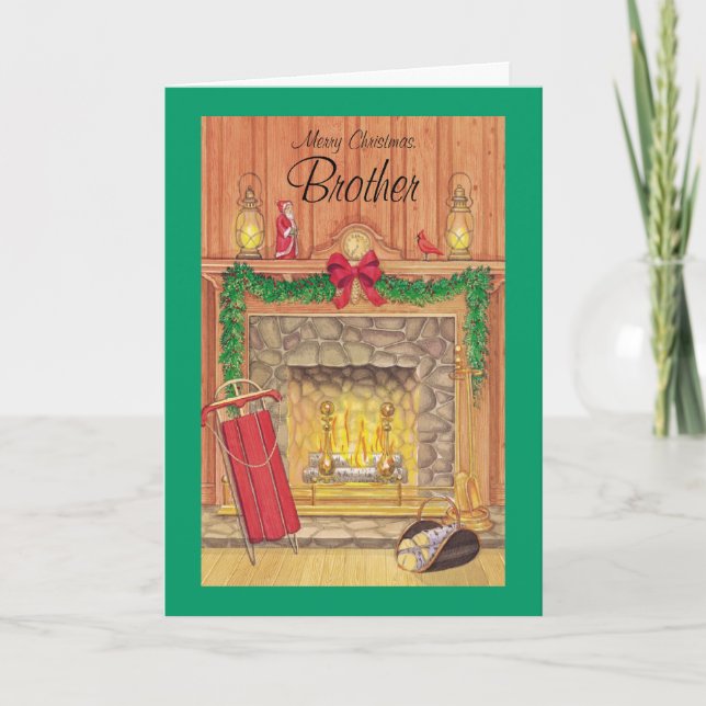 Frohe Weihnachtsbrüder Feiertagskarte (Vorderseite)