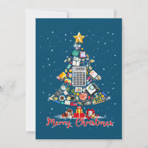 Frohe Weihnachtsbuchhalterin Santa Xmas Tree CPA A Einladung