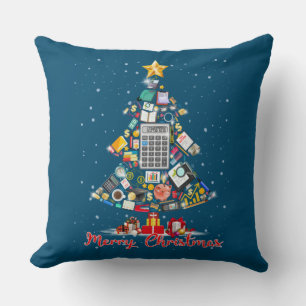 Frohe Weihnachtsbuchhalterin Santa Xmas Tree CPA A Kissen