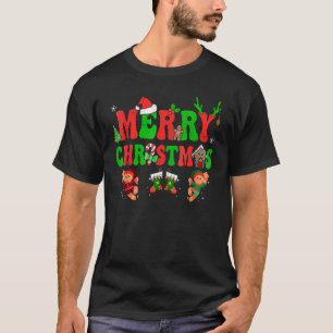 Frohe Weihnachtsbüffel Rot Kariert Weihnachten Wei T-Shirt