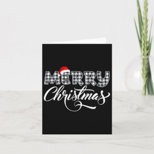 Frohe Weihnachtsbüffel Schwarz und Weiß Kariert fü Karte