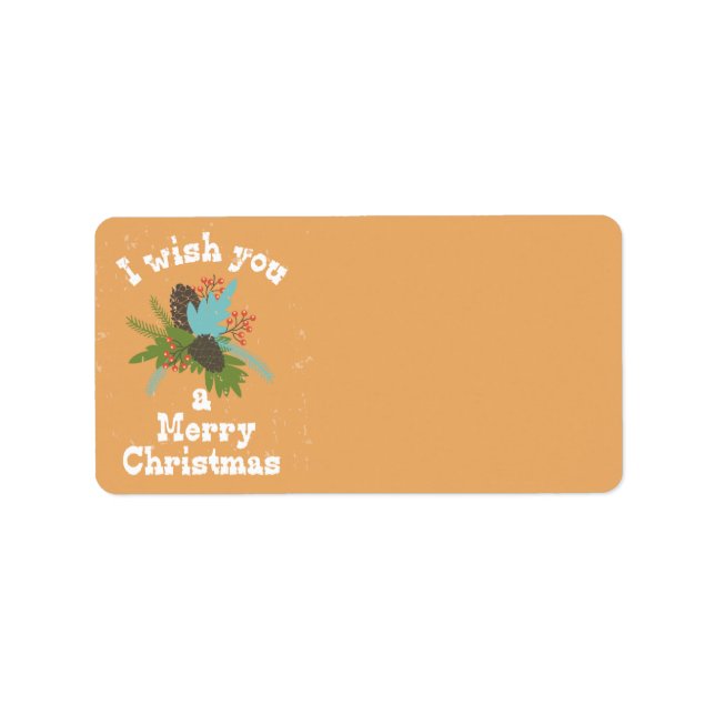 Frohe Weihnachtsdekoration Adressaufkleber (Vorne)